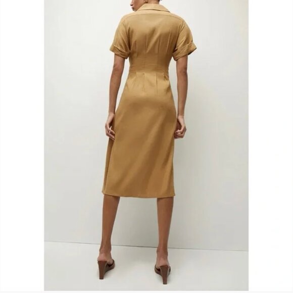 VERONICA BEARD Midi Linen Blend Adavi Shirt Dress Size 8 - Picture 3 of 9